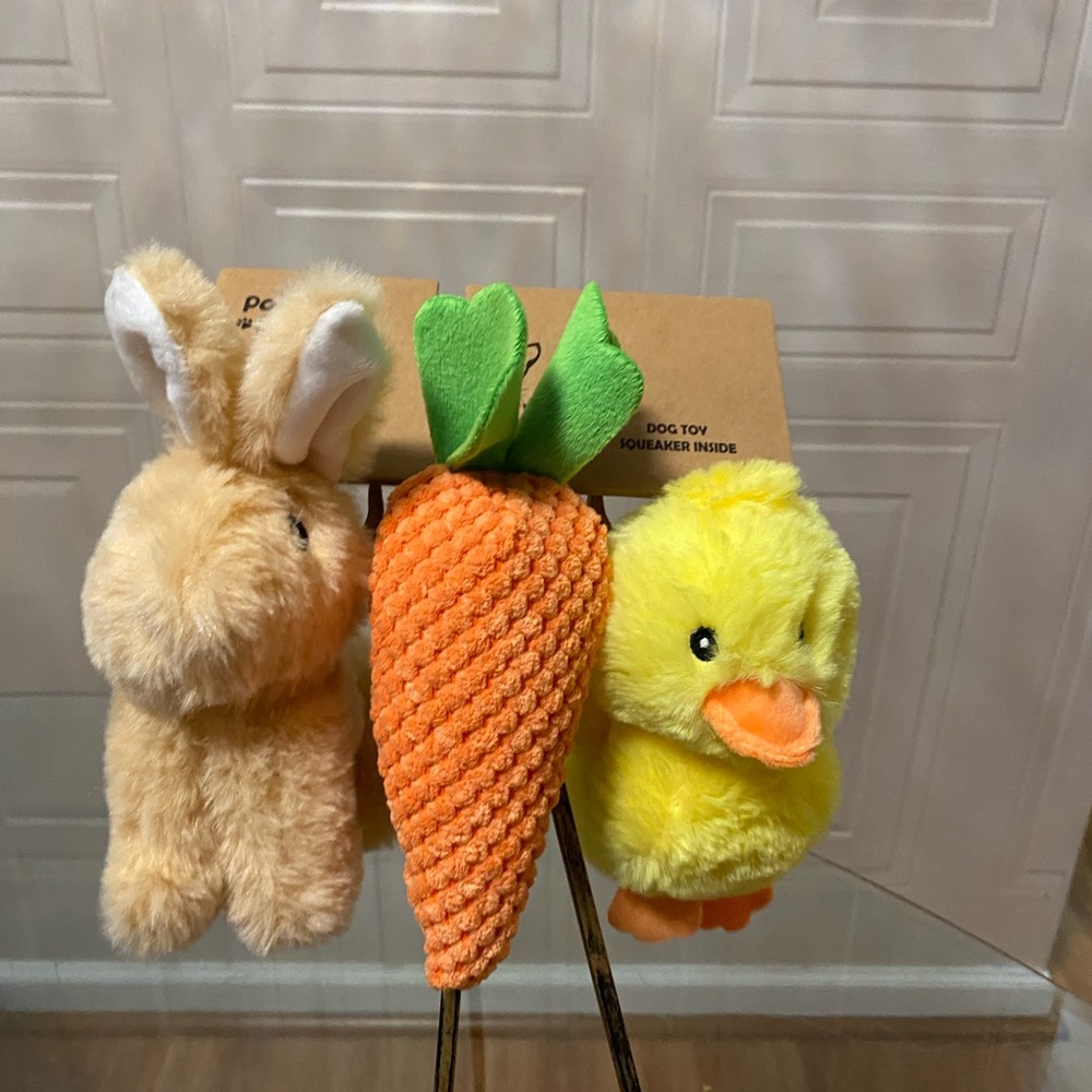 - Beautiful Pally Paws Set Of 3  Plush EasterDog toy - With Squeaker